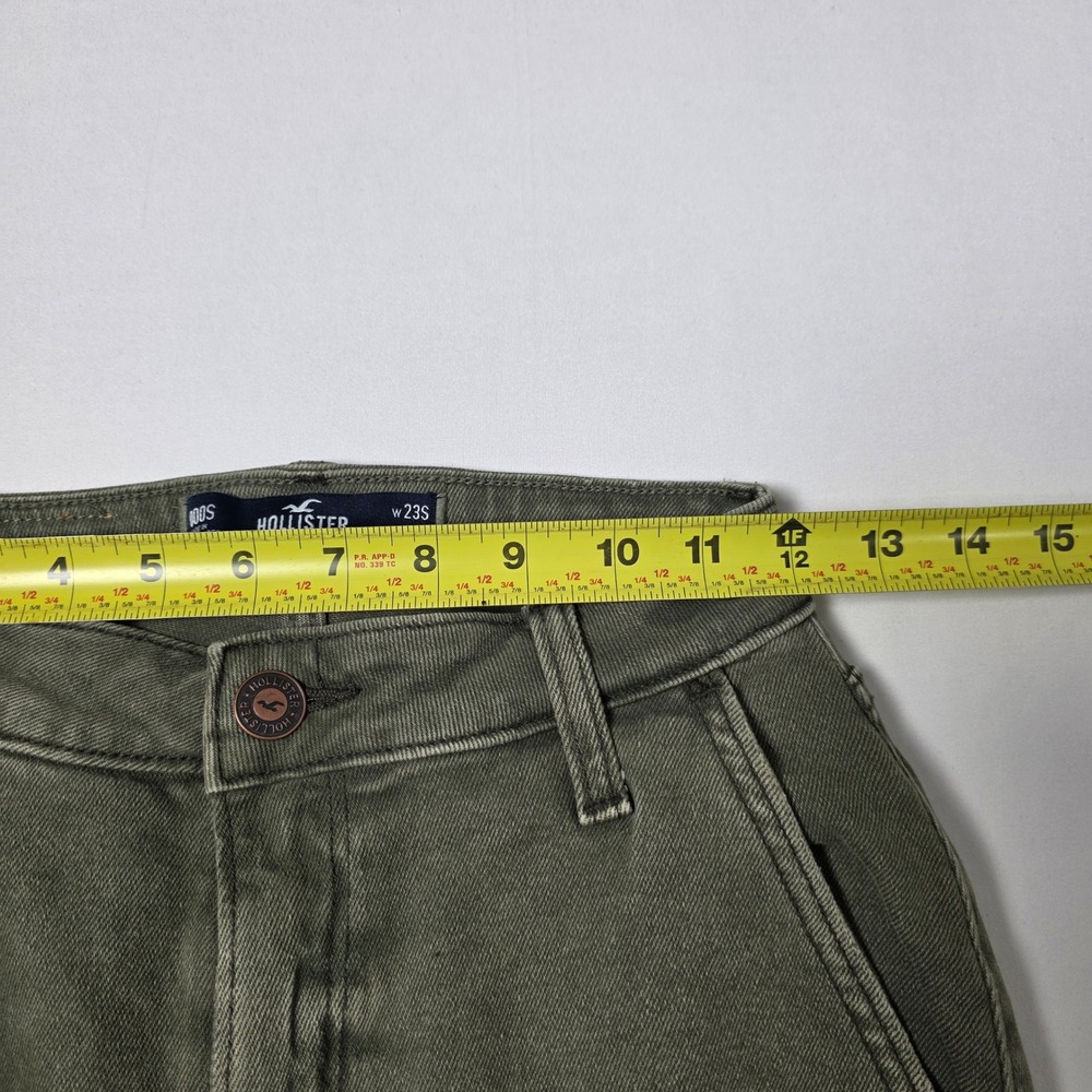 Hollister Cargo Dad Jeans Women 23S Olive Green‎ Ultra High-Rise Vintage Stretch - Picture 6 of 13